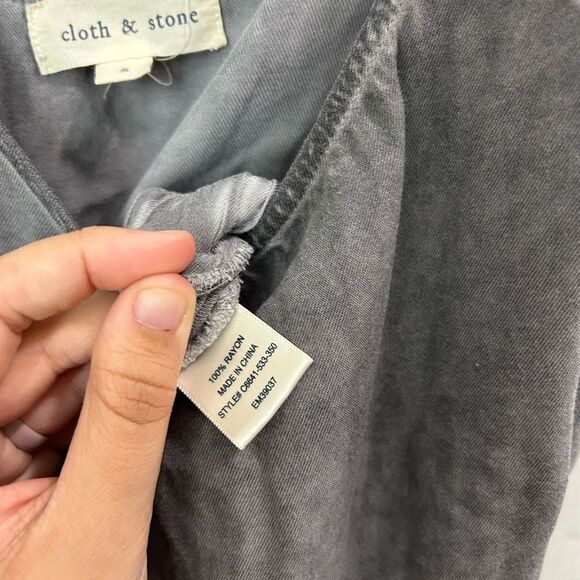 Cloth And Stone Anthropologie Gray Sleeveless Boho Jumpsuit Romper Rayon - Picture 4 of 7